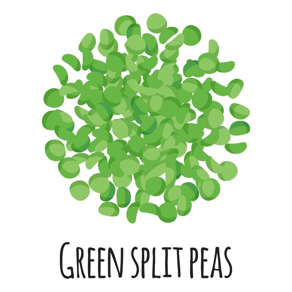 Green split peas for template farmer market design and packing. vector