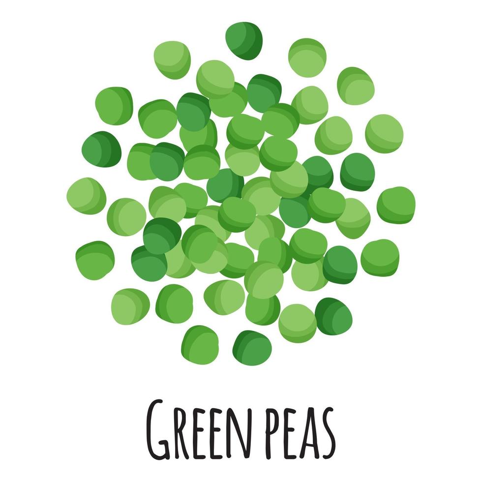 Green peas for template farmer market design, label and packing. vector