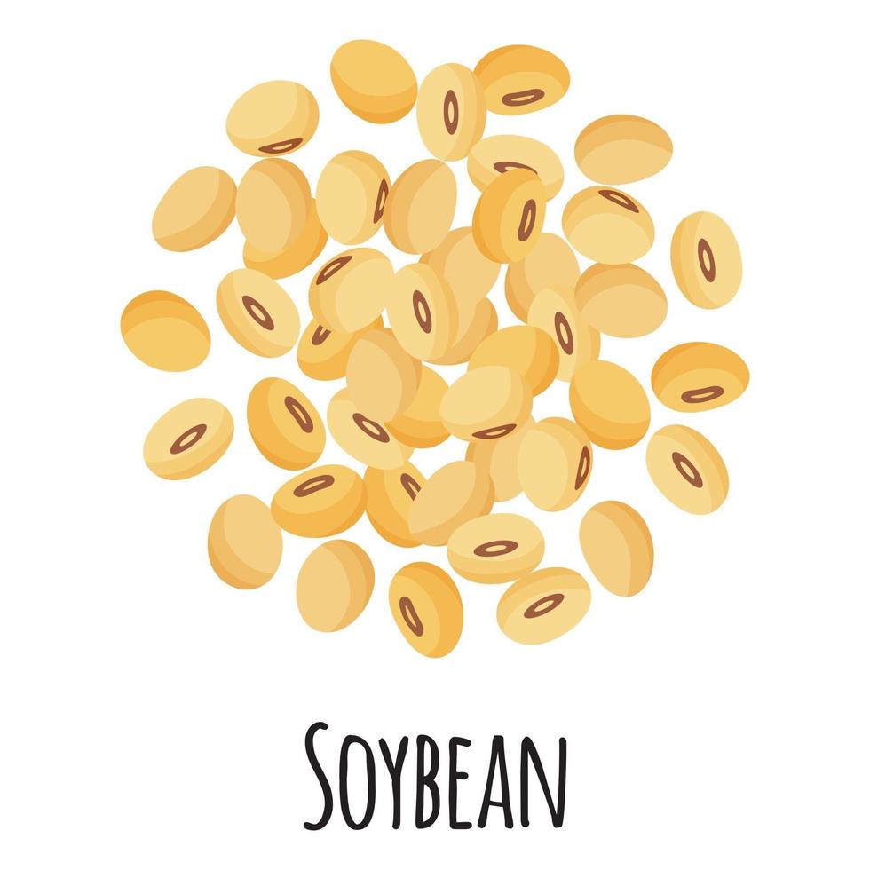 Soybean for template farmer market design, label and packing. vector