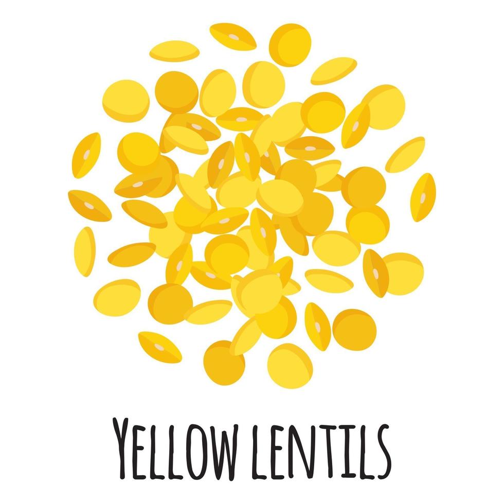 lentejas amarillas para el diseño, la etiqueta y el embalaje del mercado del granjero de la plantilla. vector