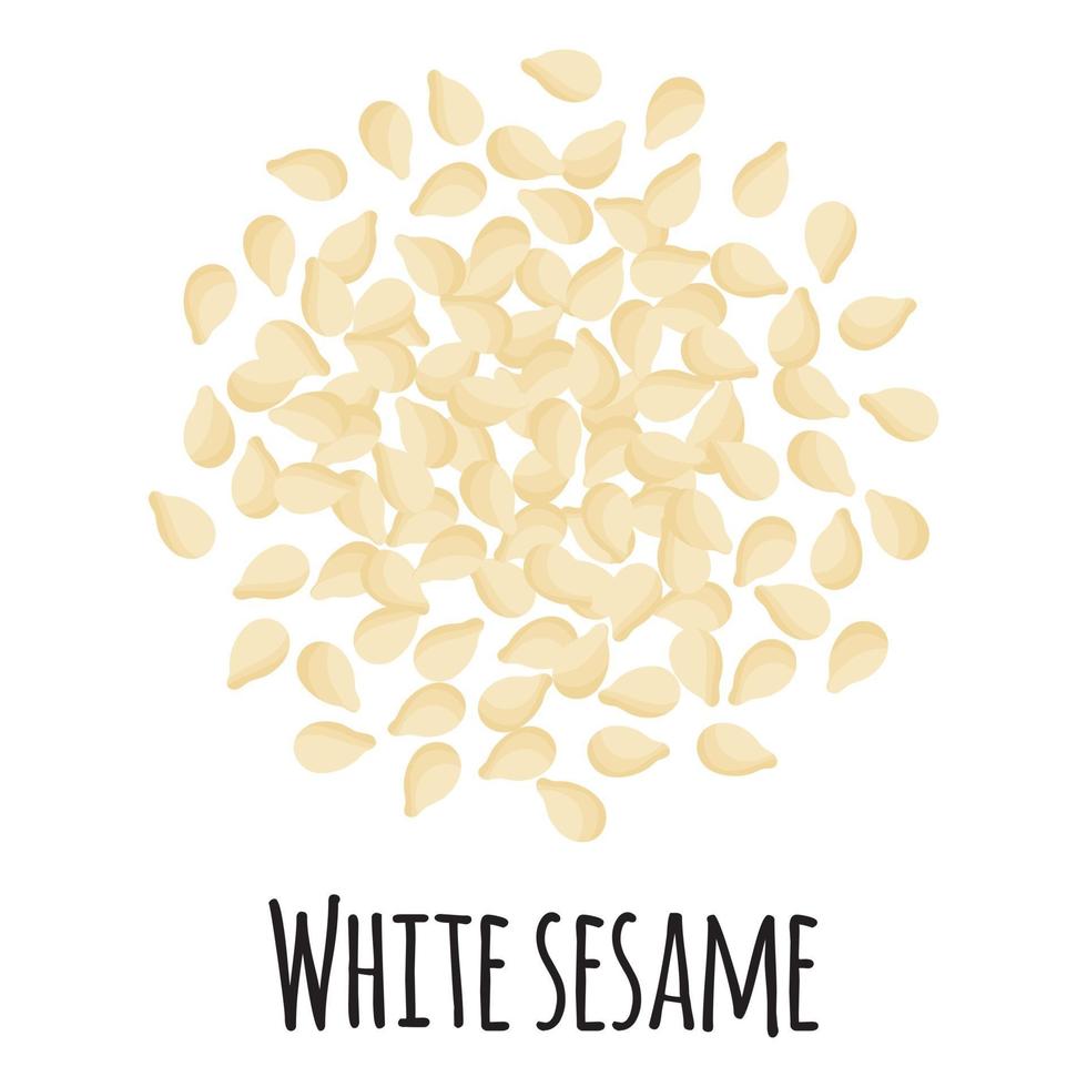 White sesame for template farmer market design, label and packing. vector