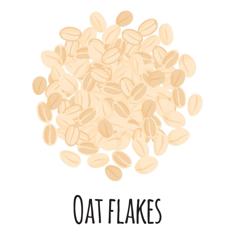 Oat flakes for template farmer market design, label and packing. vector