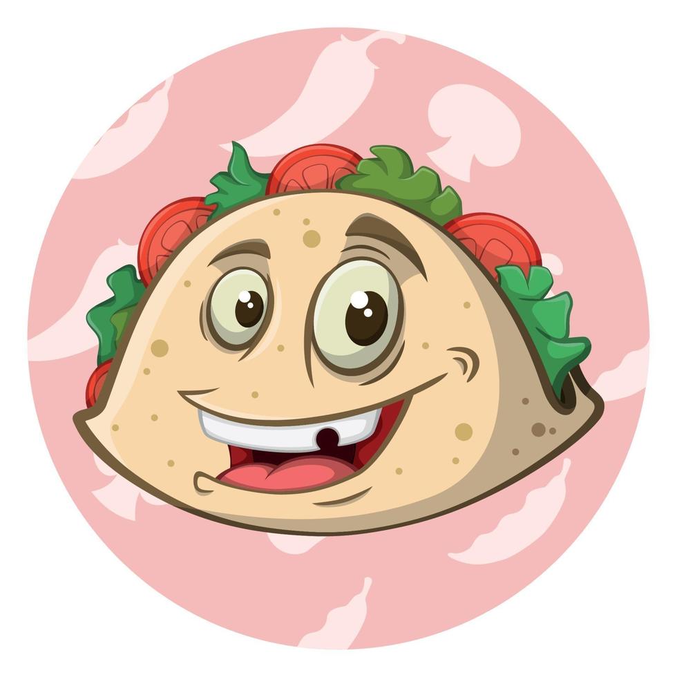 Cartoon Taco Character Funny Face vector