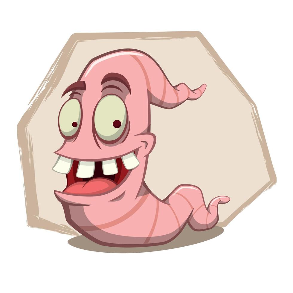 Cartoon Earth Worm Character Funny Face vector