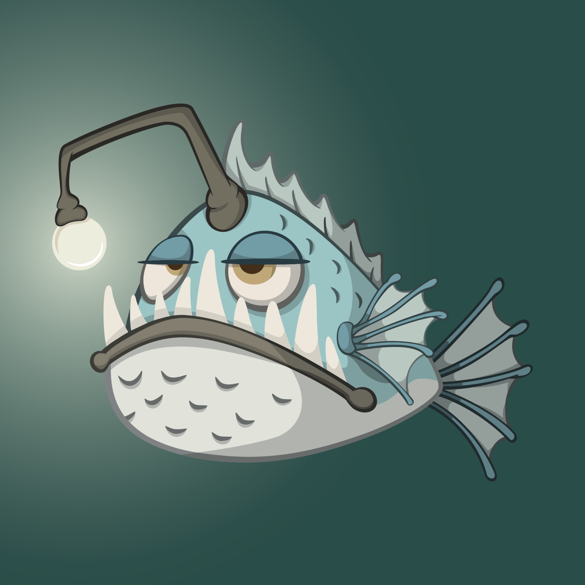 Angler Fish Cartoon Character 3212125 Vector Art at Vecteezy