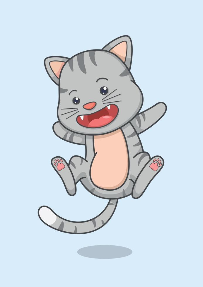 Cute Happy Cat Jumping vector