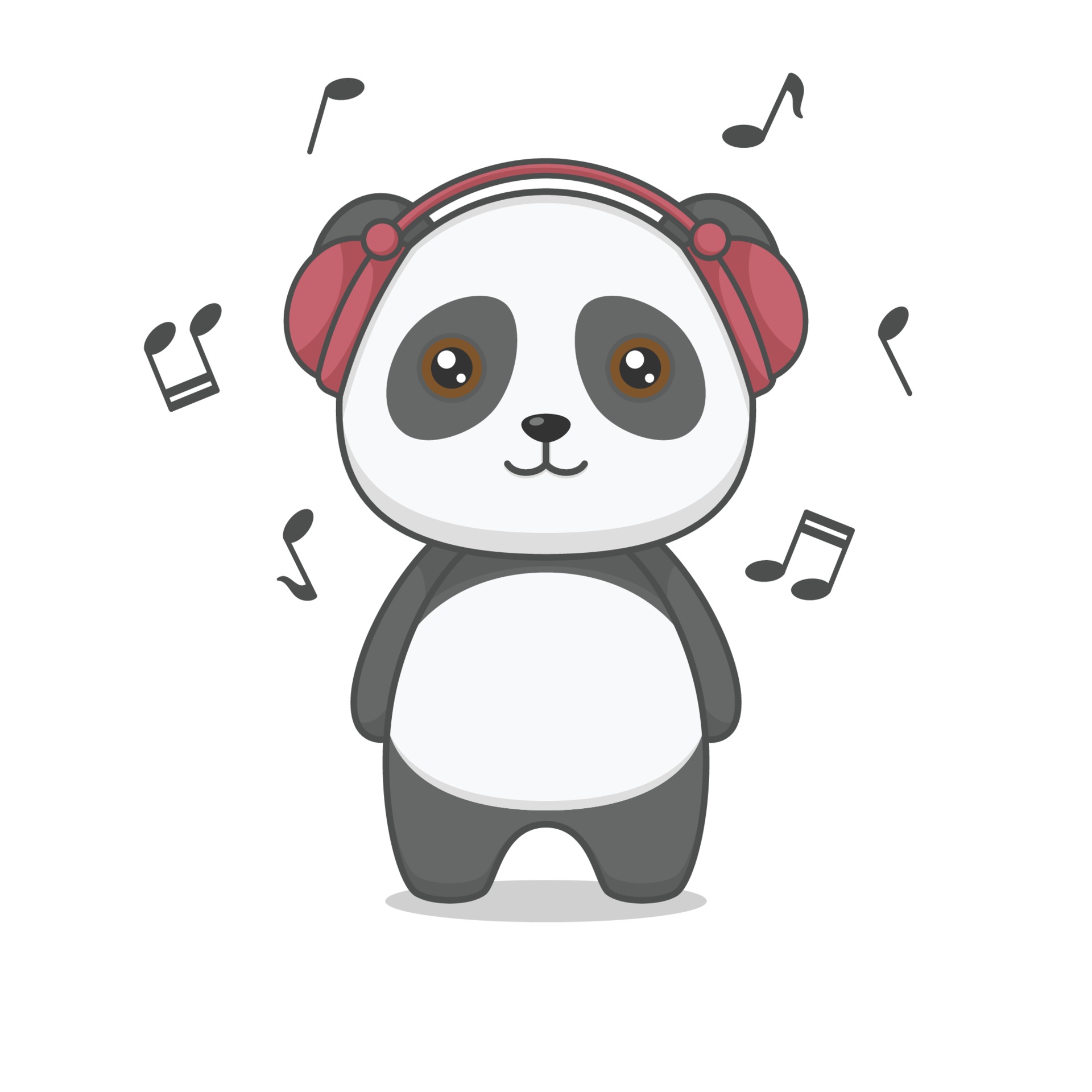 Cute Cartoon Panda Wearing Headphone 3212212 Vector Art at Vecteezy