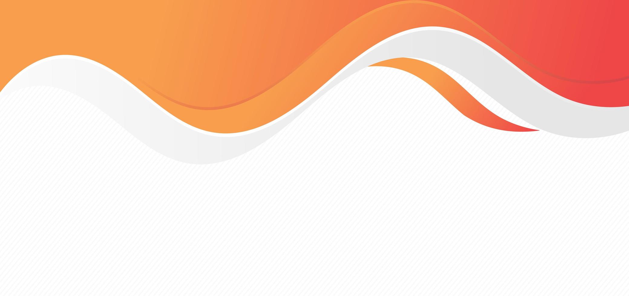 Abstract orange curved and wave on white background. vector