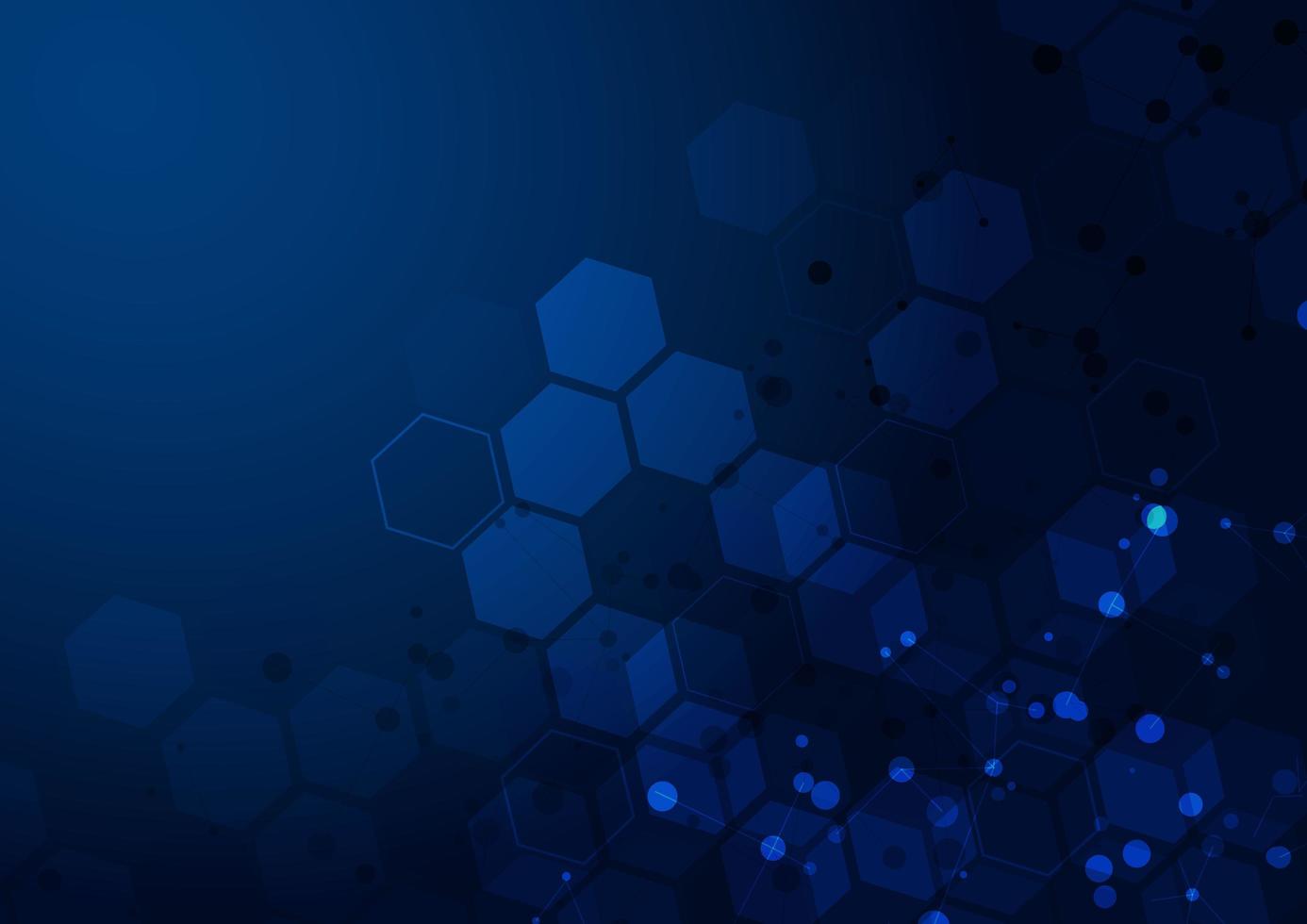Abstract hexagon pattern on blue background. vector