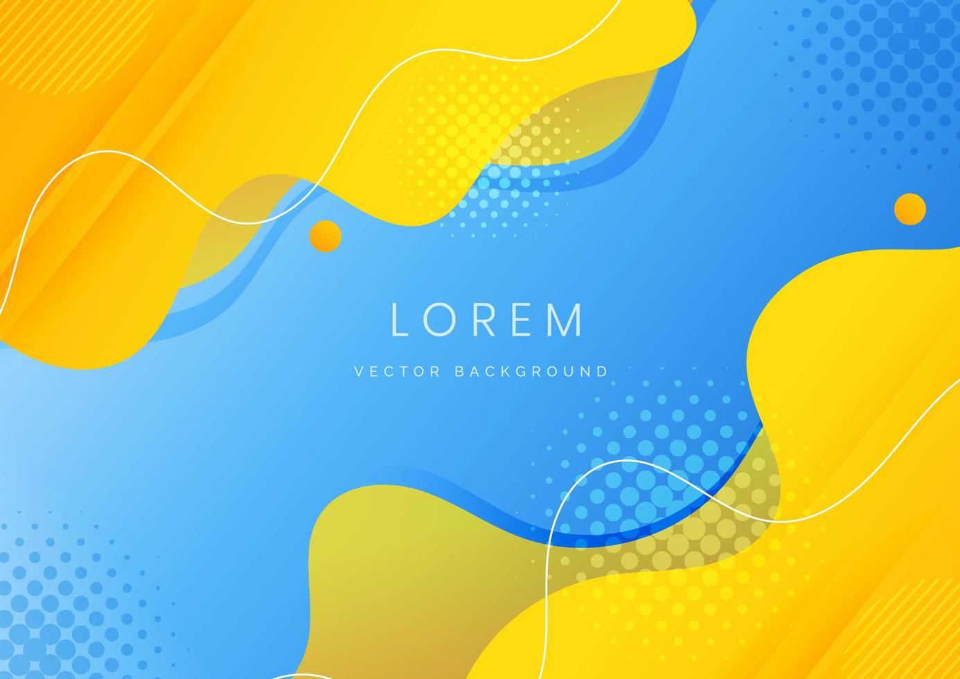 Abstract modern blue and yellow fluid shape background 3212252 Vector