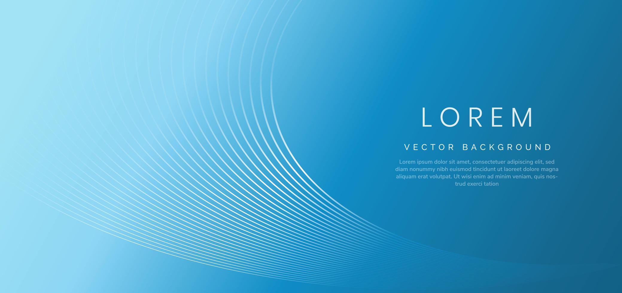 Abstract template blue gradient background with curved lines vector