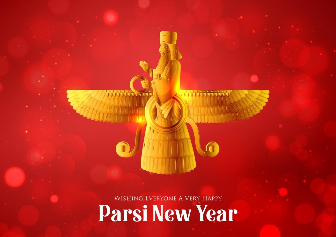 Happy Jamshedi Navroz festival background of Parsi vector