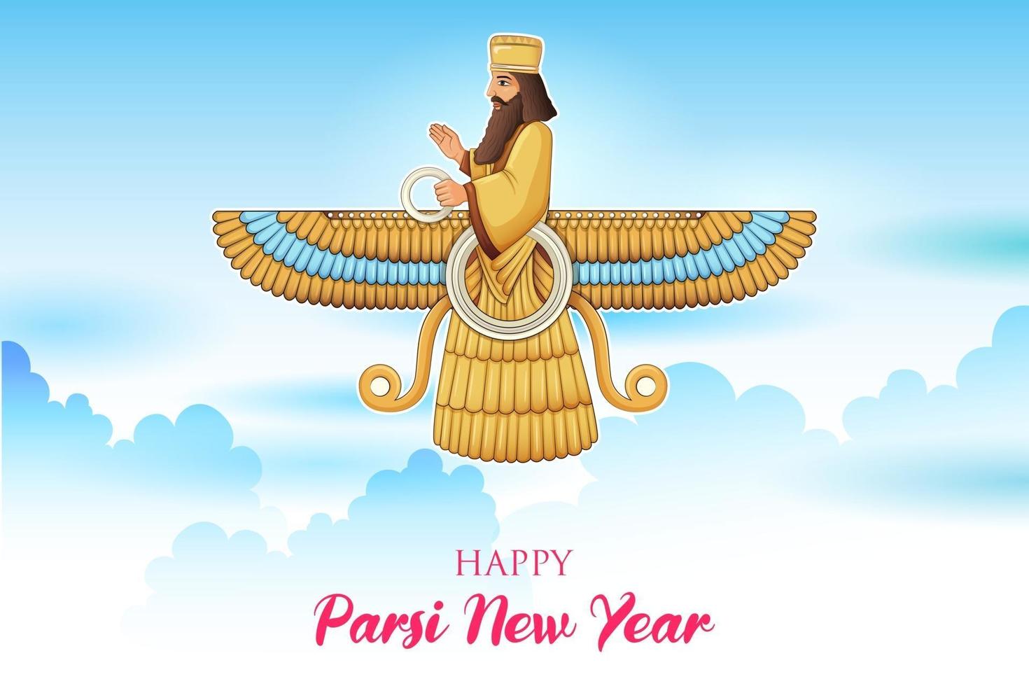 feliz festival jamshedi navroz fondo de parsi vector