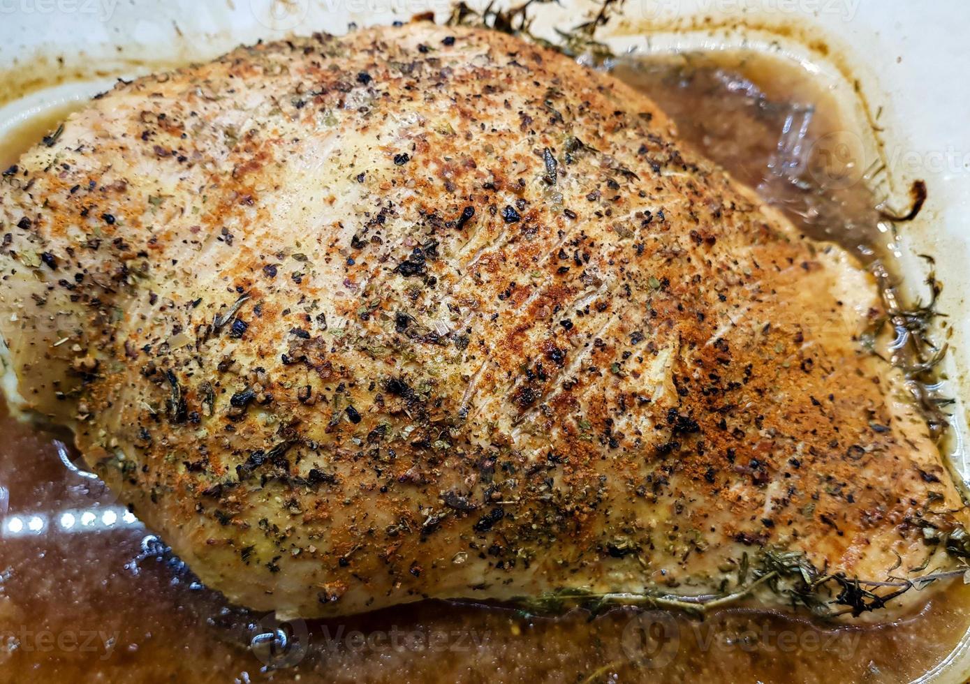 Roast turkey with pepper mustard crust photo