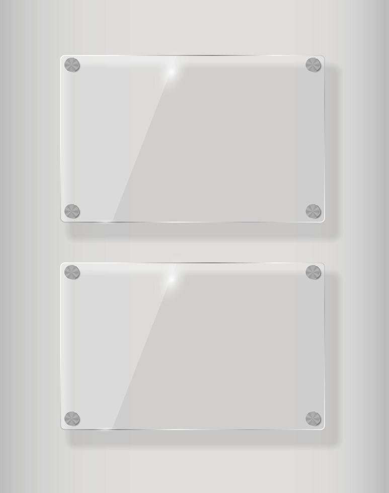 Realistic Glass Frames. Vector Illustration