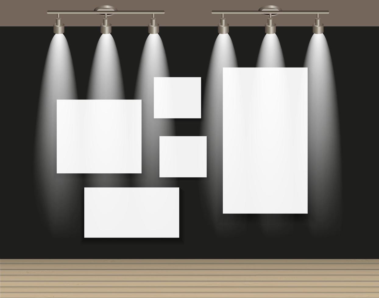 Frame on Wall for Your Text and Images, Vector Illustration
