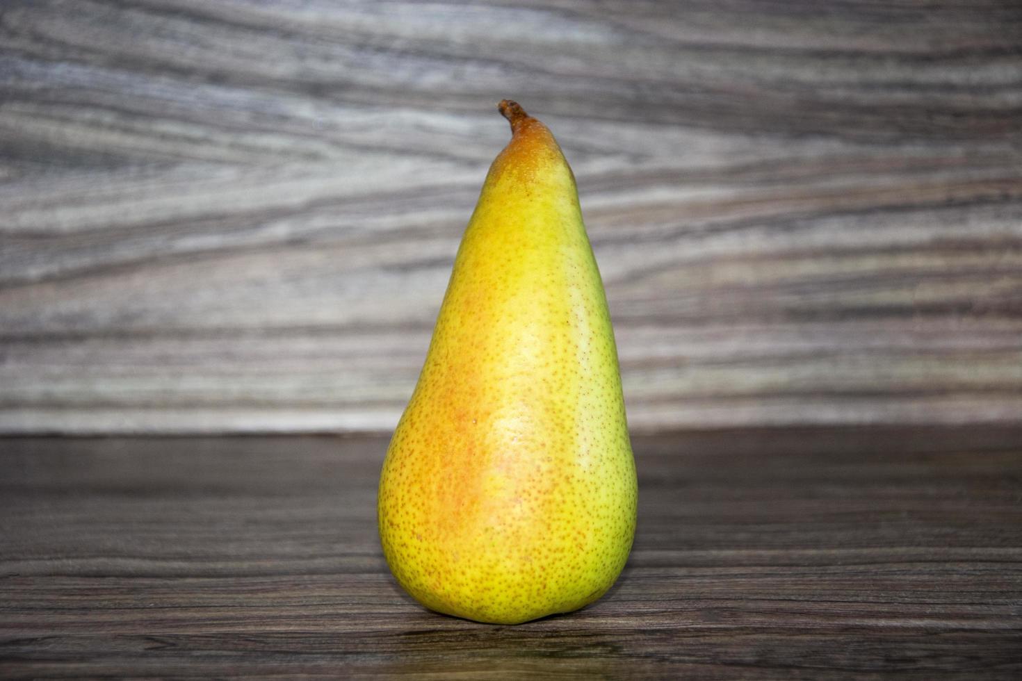 Pear close-up on the table photo