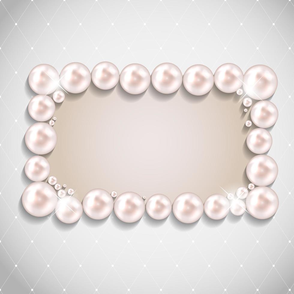 Ilustración de vector de fondo de marco de perlas de belleza