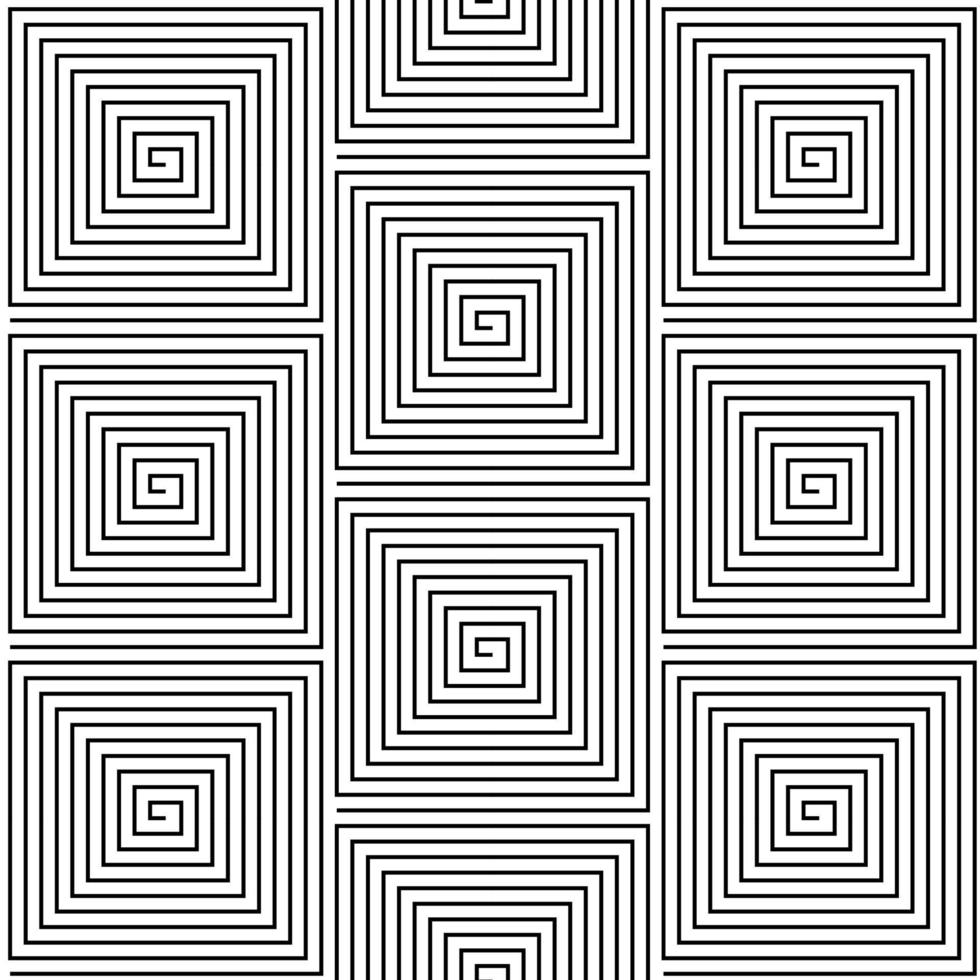 Black and White Hypnotic Background Seamless Pattern. vector