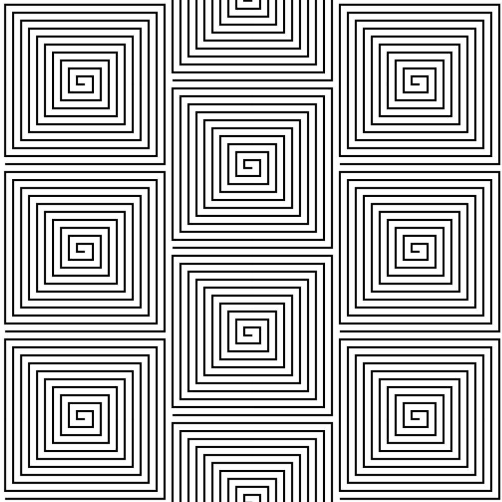 Black and White Hypnotic Background Seamless Pattern. vector