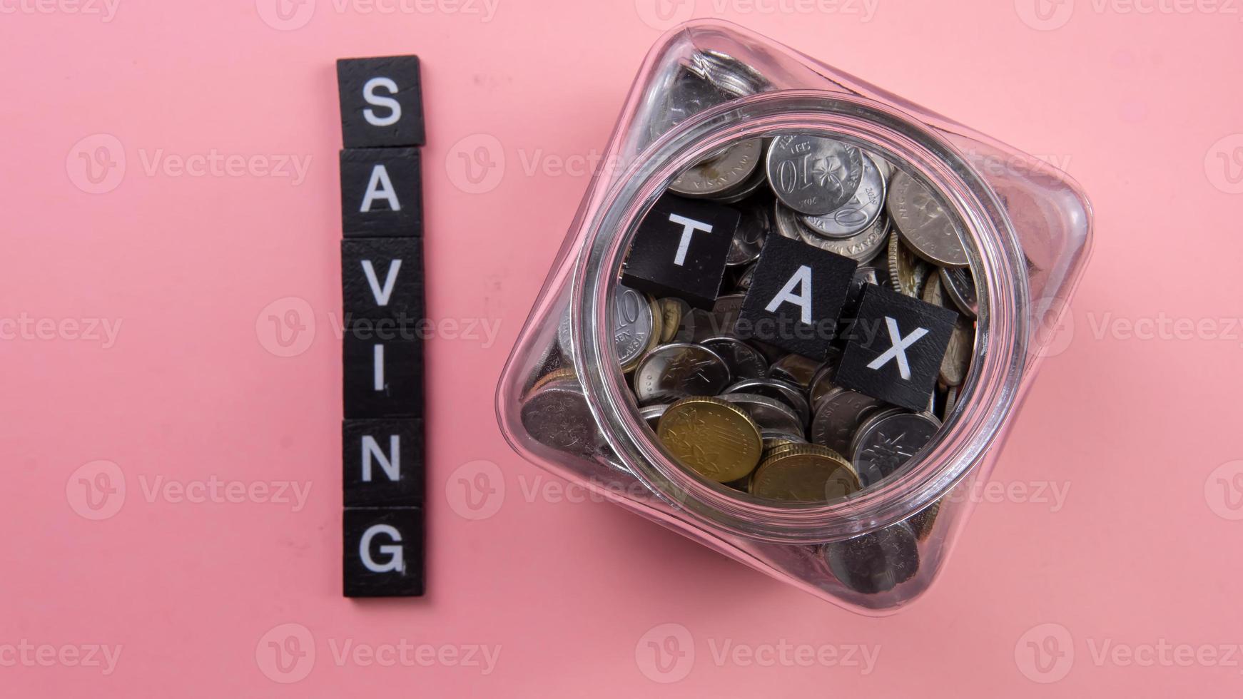 Saving tax payment concept. photo