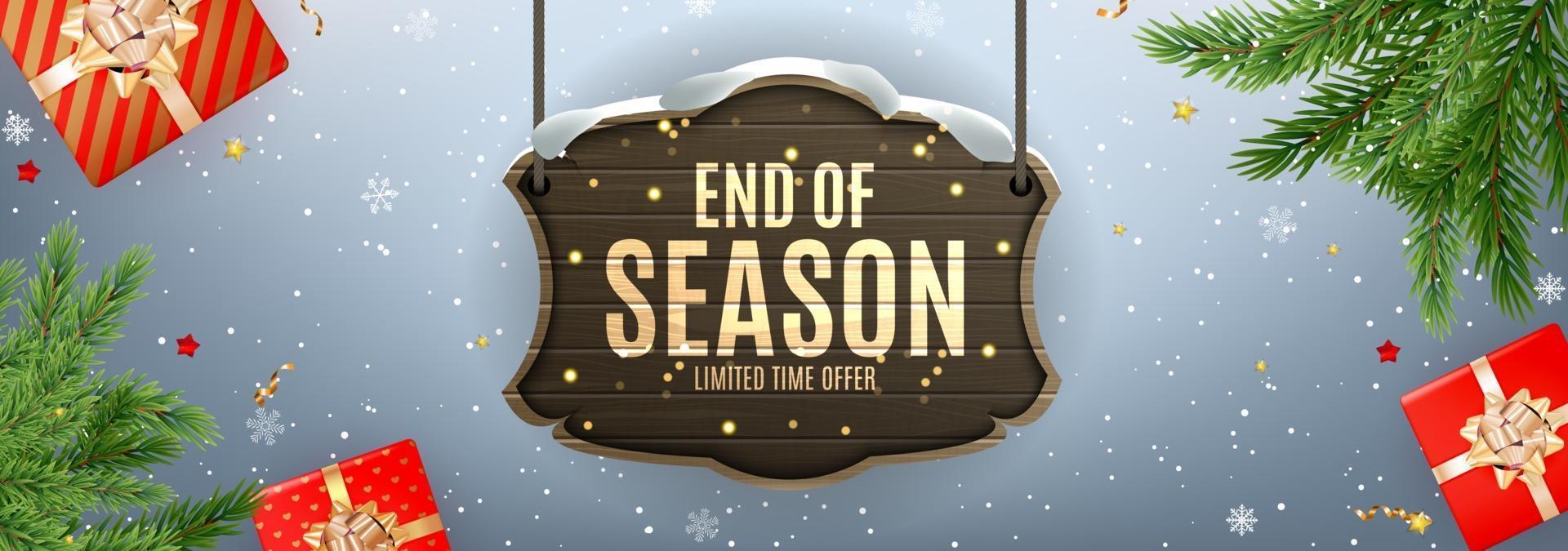 Winter End of Season Sale Background Design. vector