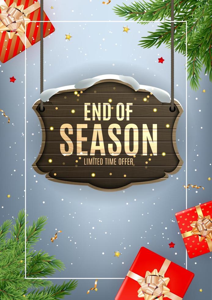 Winter End of Season Sale Background Design. Template for advertising vector