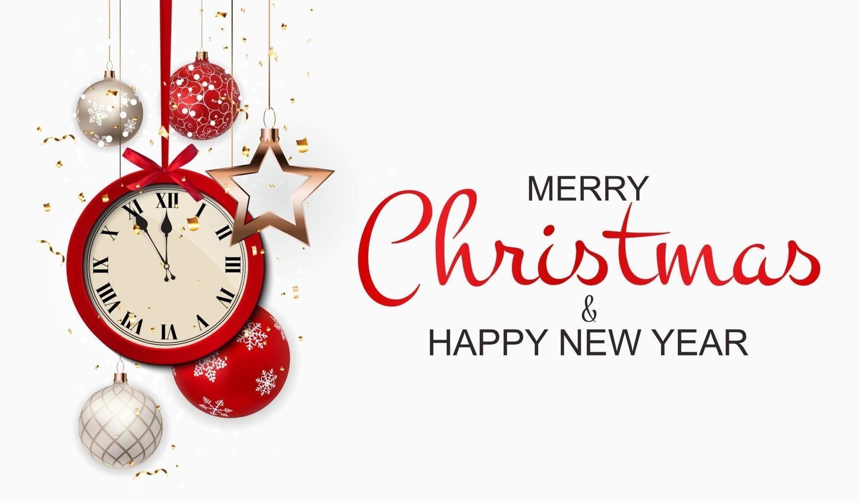 Merry Christmas and New Year Background. vector