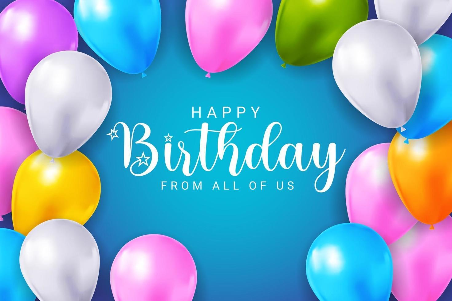 Happy Birthday congratulations banner design with Balloons vector