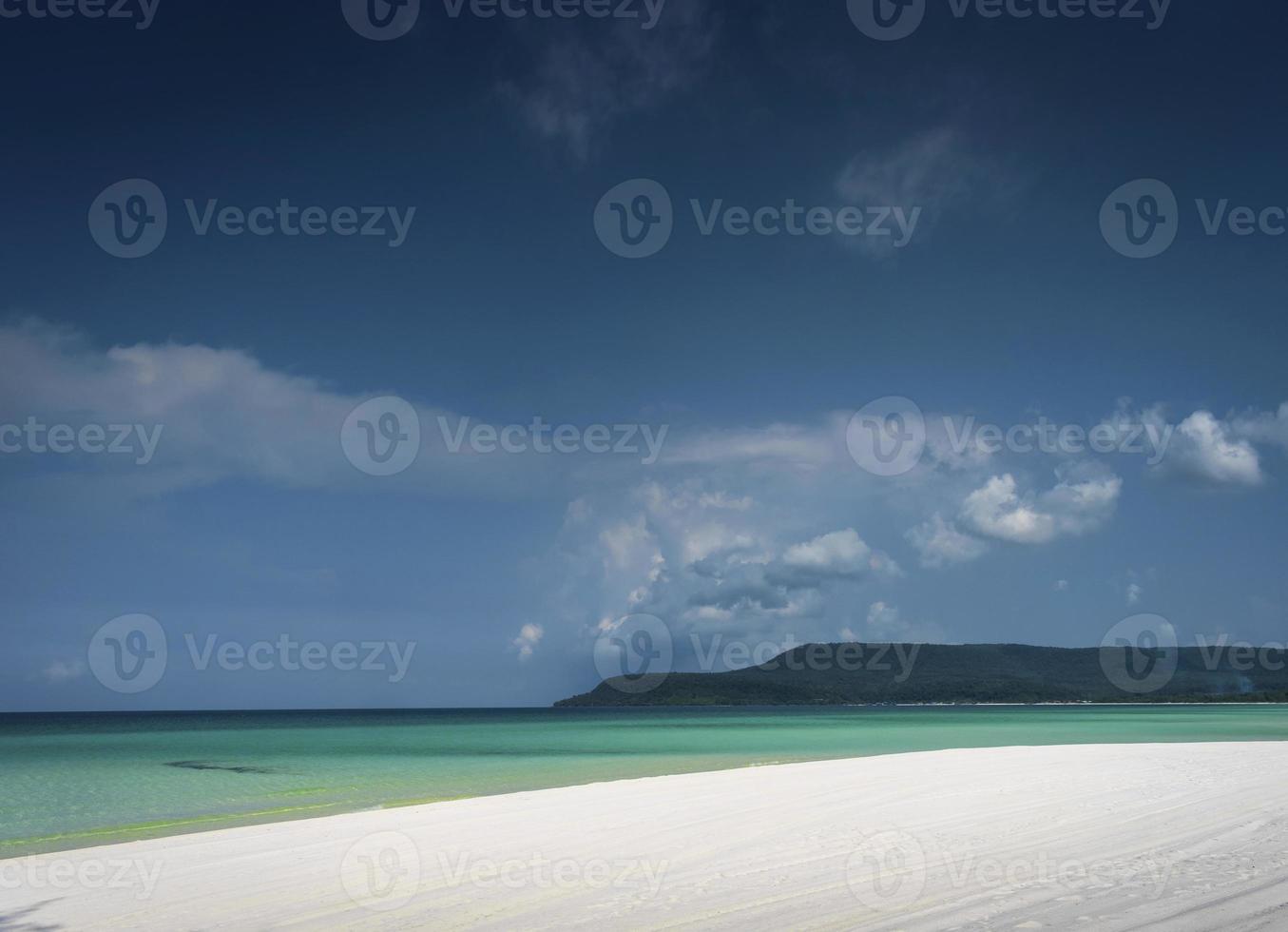 Long beach in tropical paradise Koh Rong island near Sihanoukville Cambodia photo