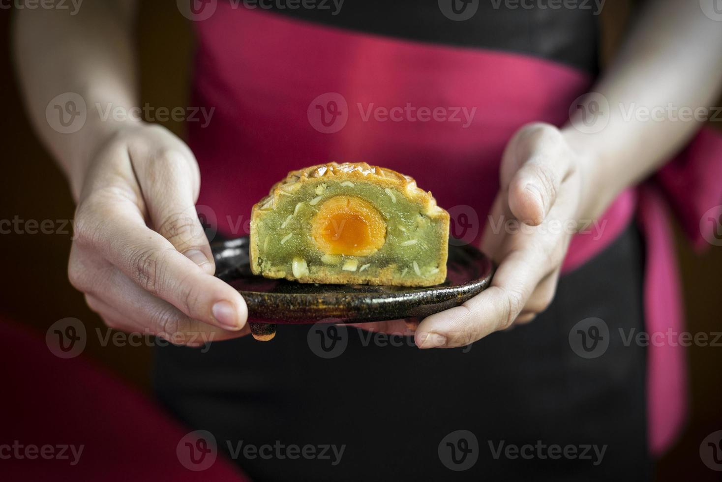 Traditional Chinese gourmet mooncakes festive sweet food closeup photo