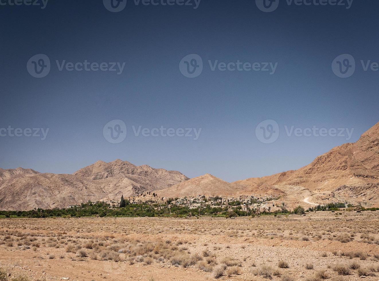 Desert landscape view in Garmeh oasis near Yazd Southern Iran photo