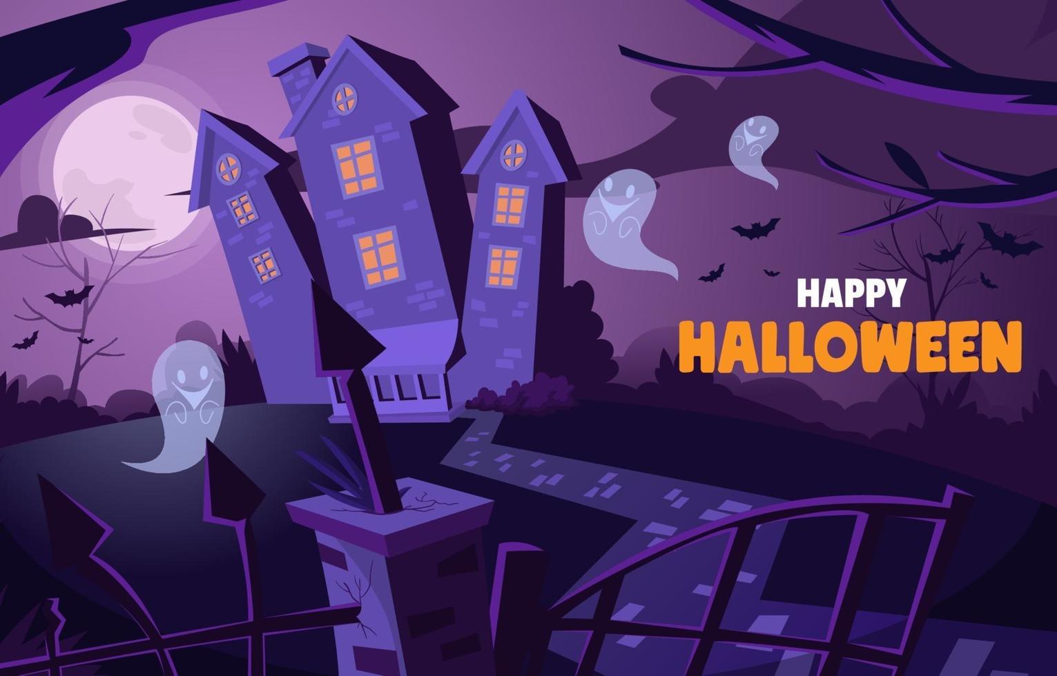 feliz halloween fondo vector