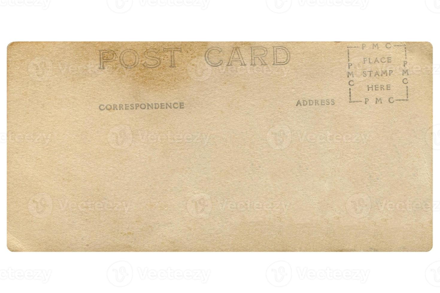 Old blank postcard photo