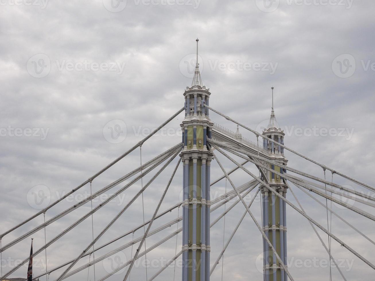 Albert Bridge over river Thames in London photo