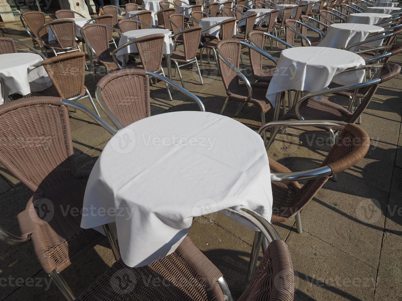 Many tables and chairs photo