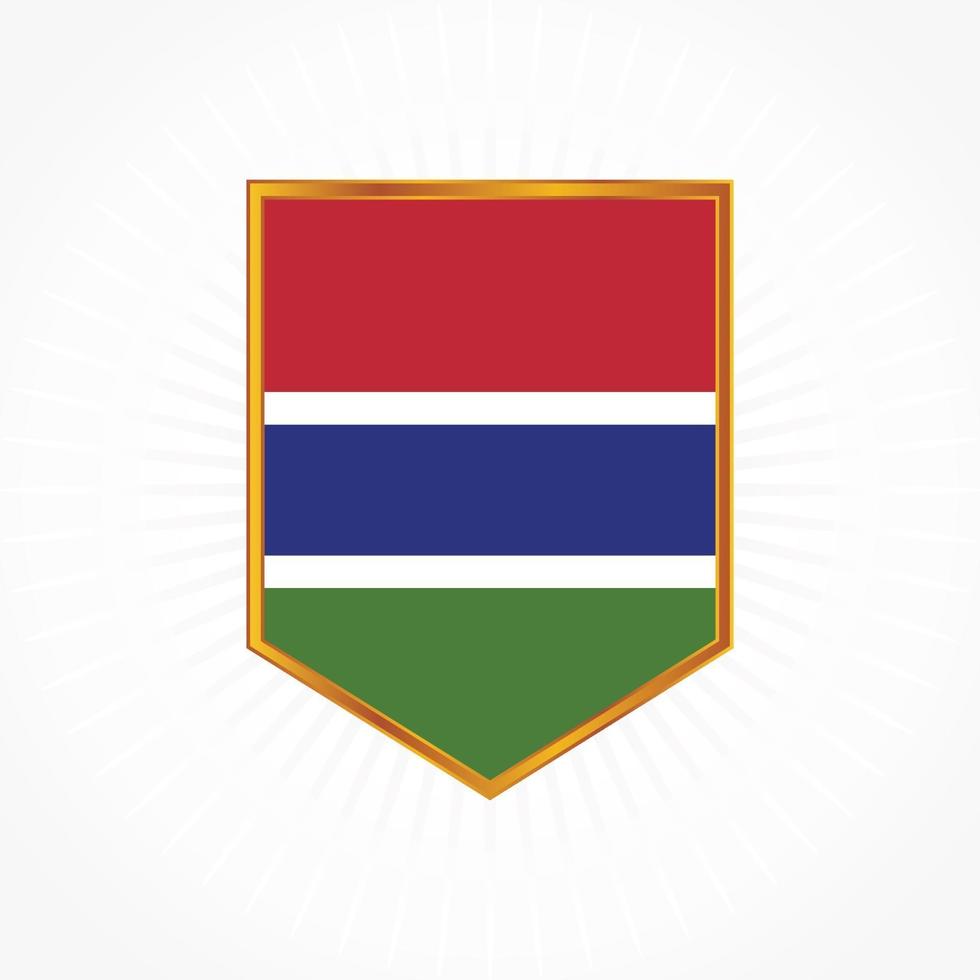 el vector de la bandera de gambia con marco de escudo