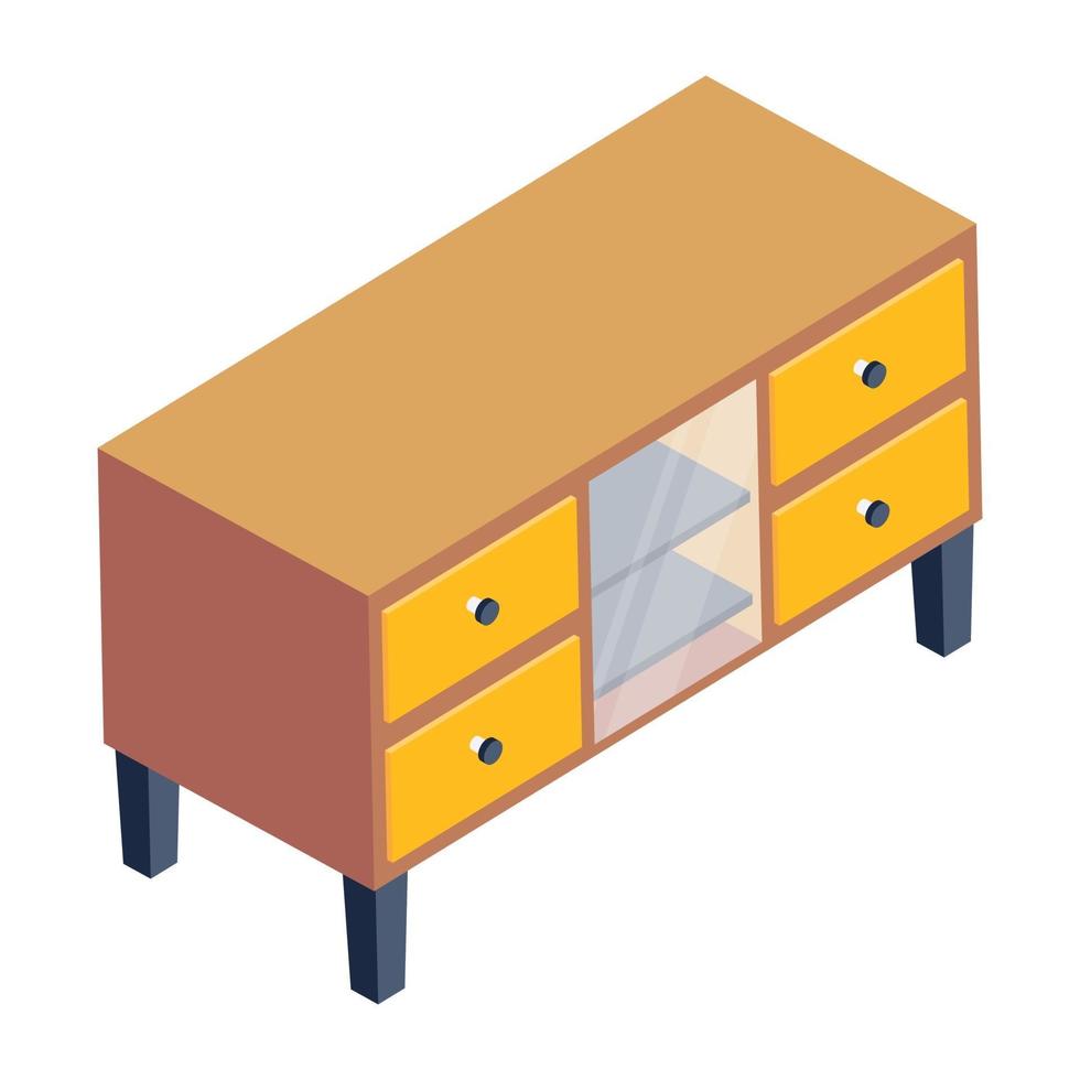 Drawers and cabinet vector