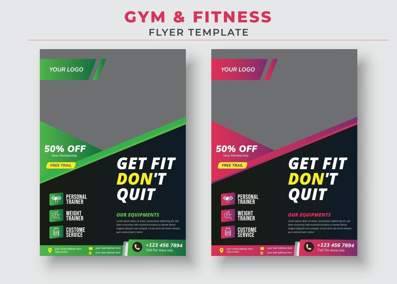 Gym Fitness Flyer Template vector