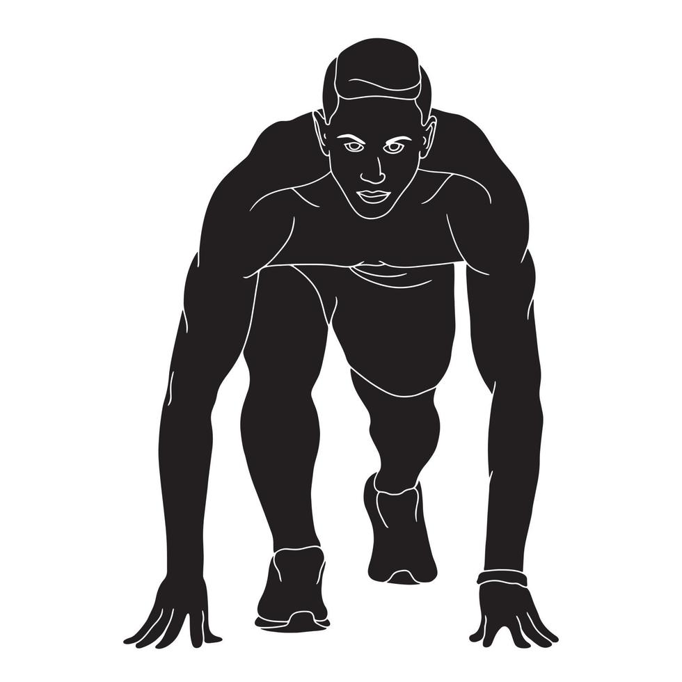 Ilustración de silueta de personaje de fitness y salud. vector