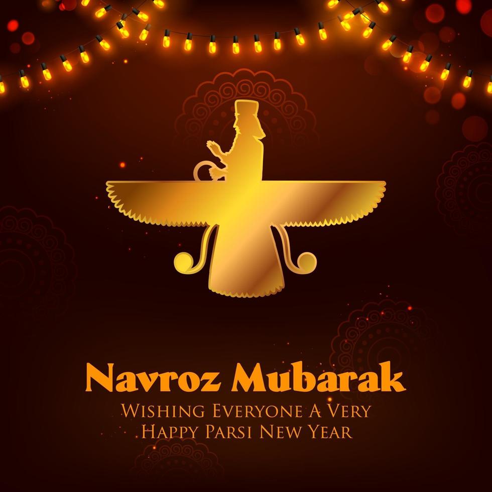 Happy Jamshedi Navroz festival background of Parsi vector