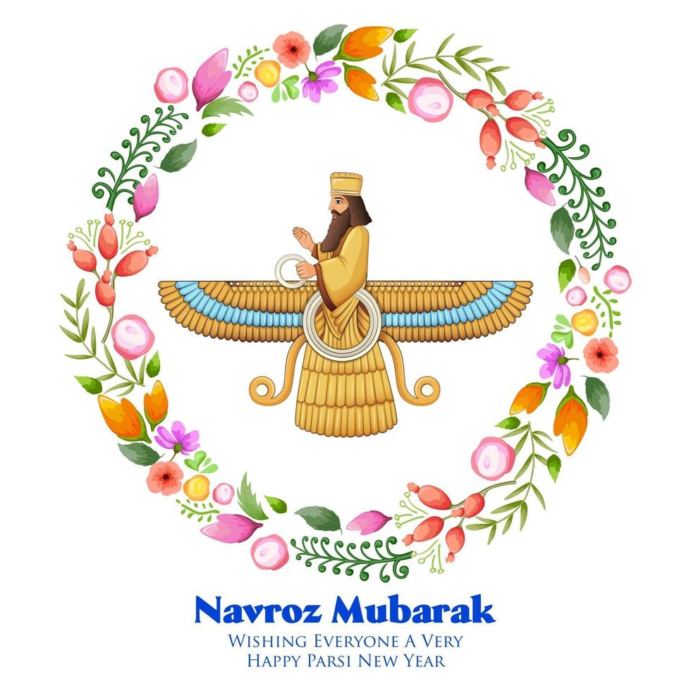 feliz festival jamshedi navroz fondo de parsi vector