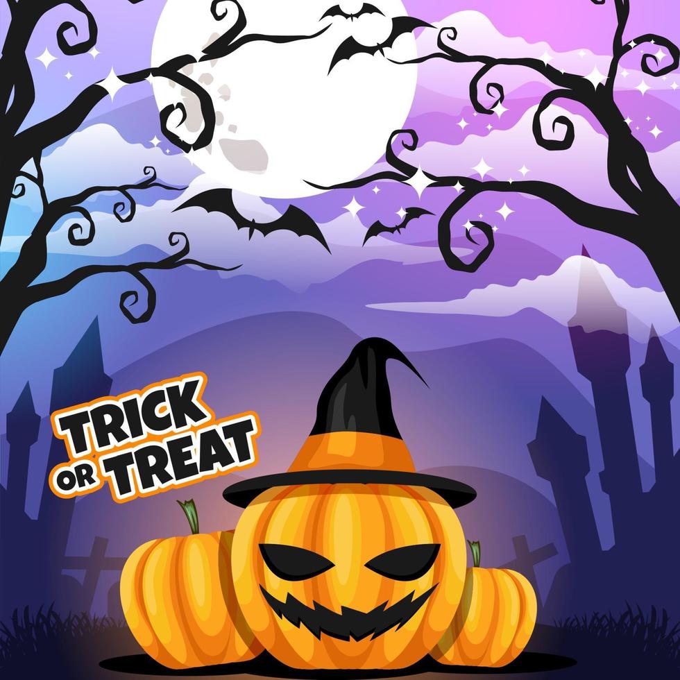 Halloween Pumpkin Trick or Treat vector
