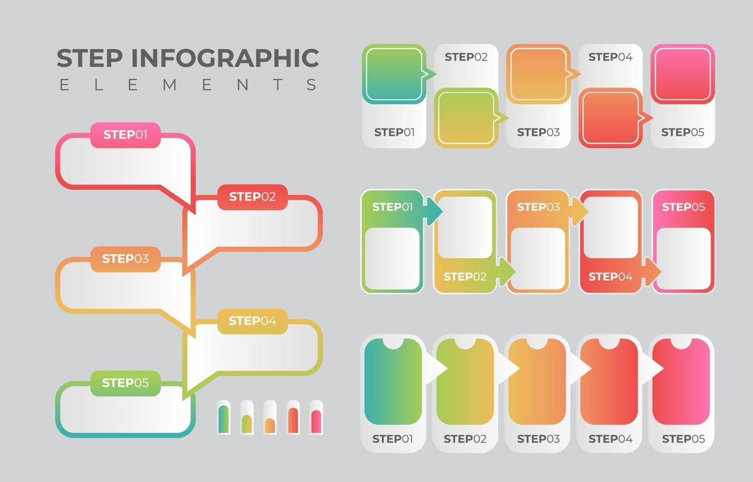 elementos infográficos paso a paso vector