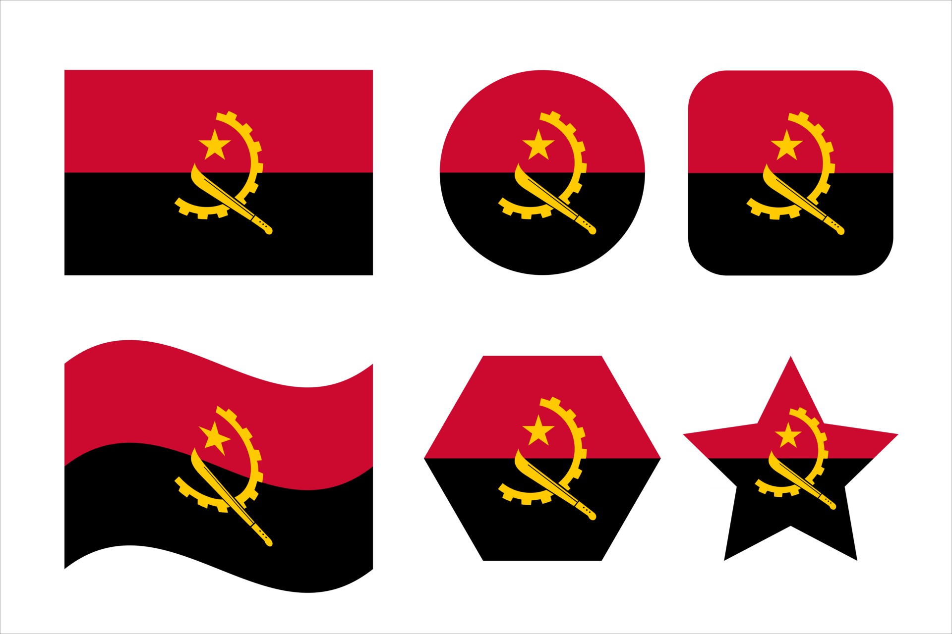 Angola flag simple illustration for independence day or election ...