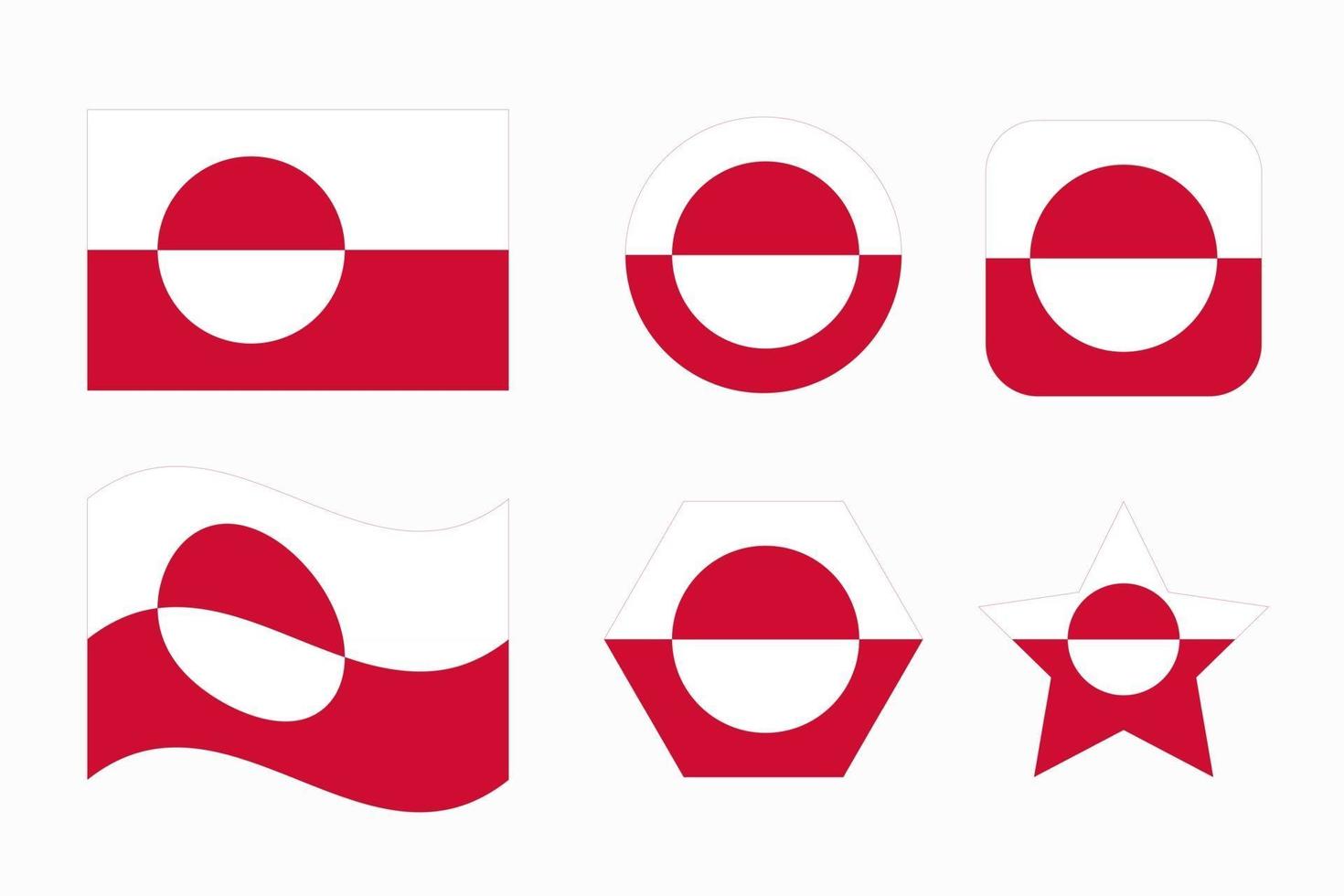 Ilustración simple de la bandera de Groenlandia para el día de la independencia o las elecciones vector