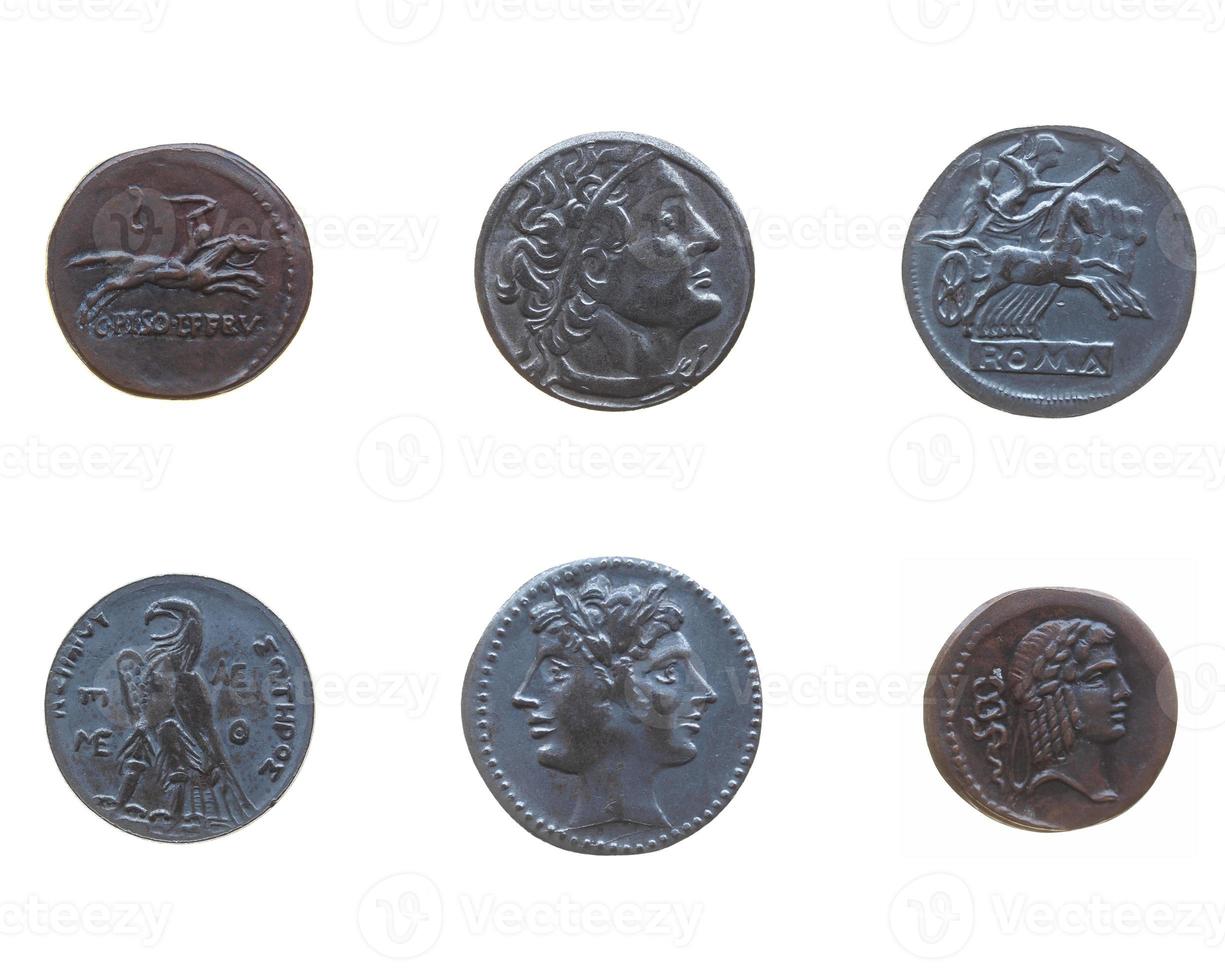 Ancient Roman and Greek coins photo
