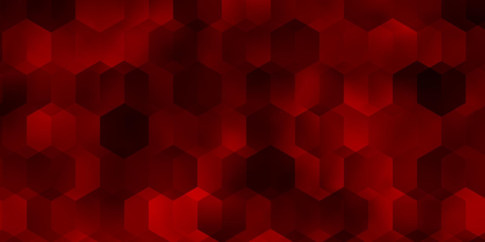 textura de vector naranja oscuro con hexágonos de colores.