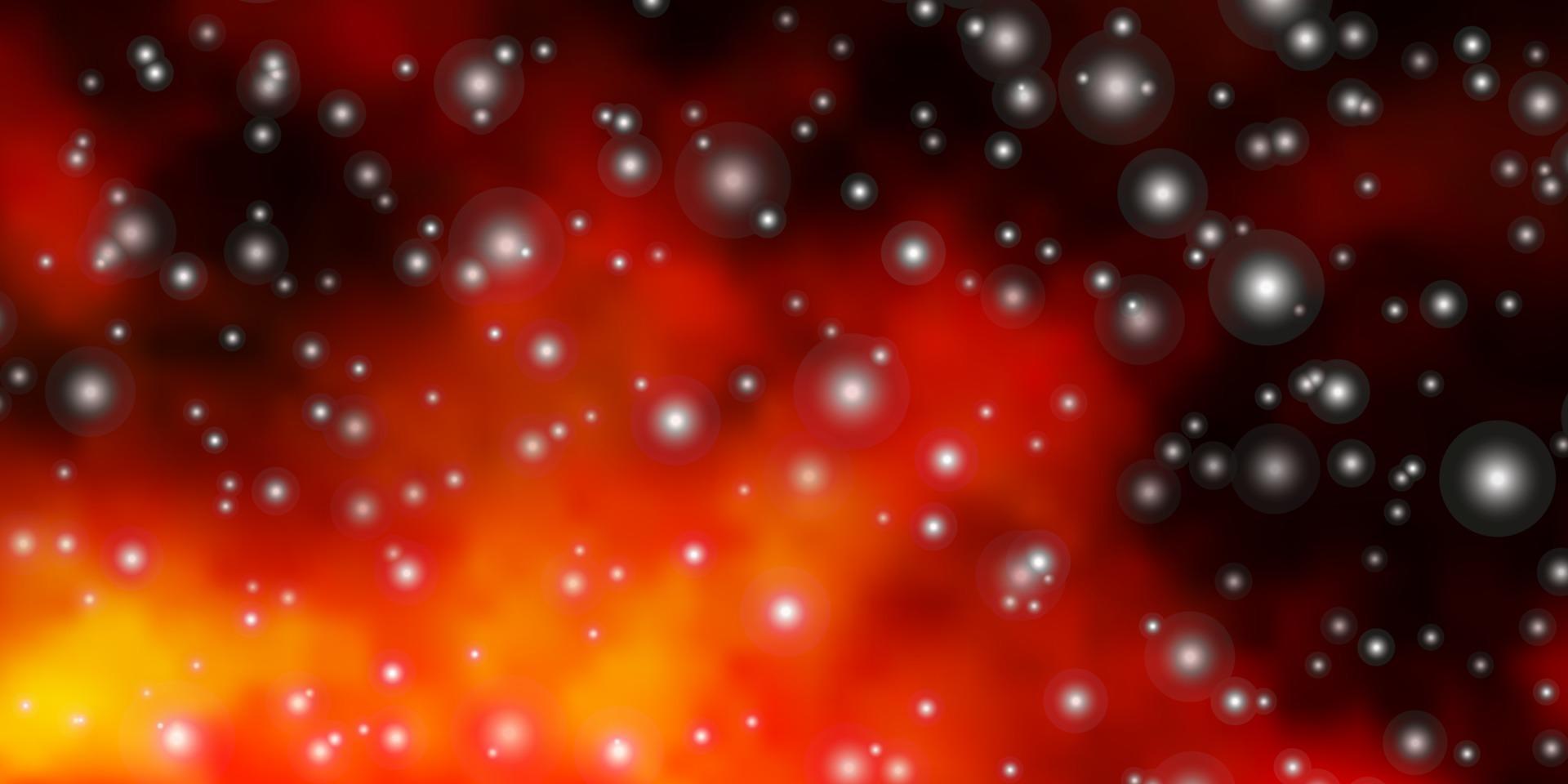 Dark Orange vector layout with bright stars.
