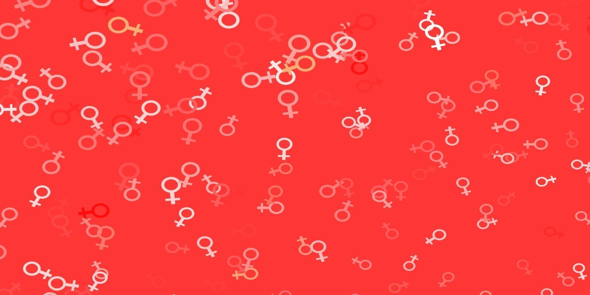 Light Red vector pattern with feminism elements.